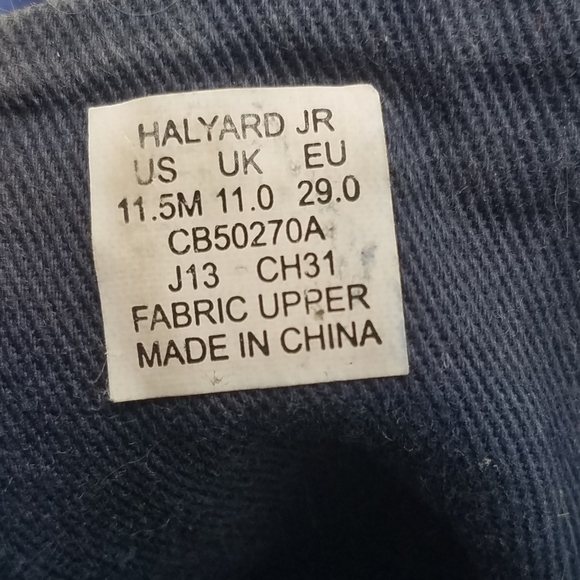 Sperry Halyard Jr. Blue Canvas Loafer Slip On Shoe 11.5T - Picture 7 of 7